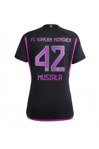Bayern Munich Jamal Musiala #42 Jalkapallovaatteet Naisten Vieraspaita 2023-24 Lyhythihainen